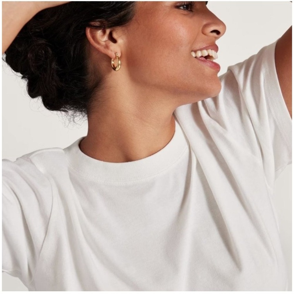 Allbirds Top Womens M White Relaxed Tee White Short Sleeve Crew Casual Everyday - Picture 4 of 7